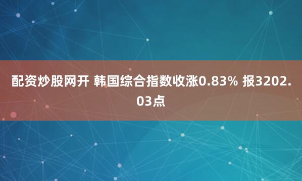 配资炒股网开 韩国综合指数收涨0.83% 报3202.03点