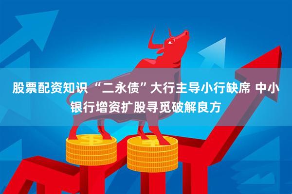 股票配资知识 “二永债”大行主导小行缺席 中小银行增资扩股寻觅破解良方